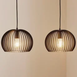 Pendellamper|Pendellamper ^ TEMAR LIGHTING Hængelampe Larus i sort stål, 2 lyskilder