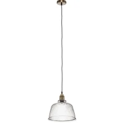 Euluna Pendellamper > Hængelampe Leana, glas klar, 1 lyskilde, gammel messing