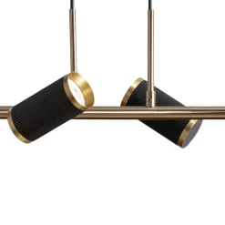 Lucea Pendellamper > Hængelampe Lume sort/guld antik længde 66 cm 4 lyskilder metal