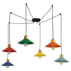 Pendellamper ^ Opviq Hængelampe Manavgat, 6 lyskilder, flerfarvet, længde 144 cm