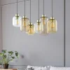 TK Lighting Pendellamper|Pendellamper > Hængelampe Marco Brown, 6 lyskilder, klar/brun