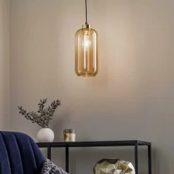 TK Lighting Pendellamper > Hængelampe Marco Green, 1 lyskilde, brun