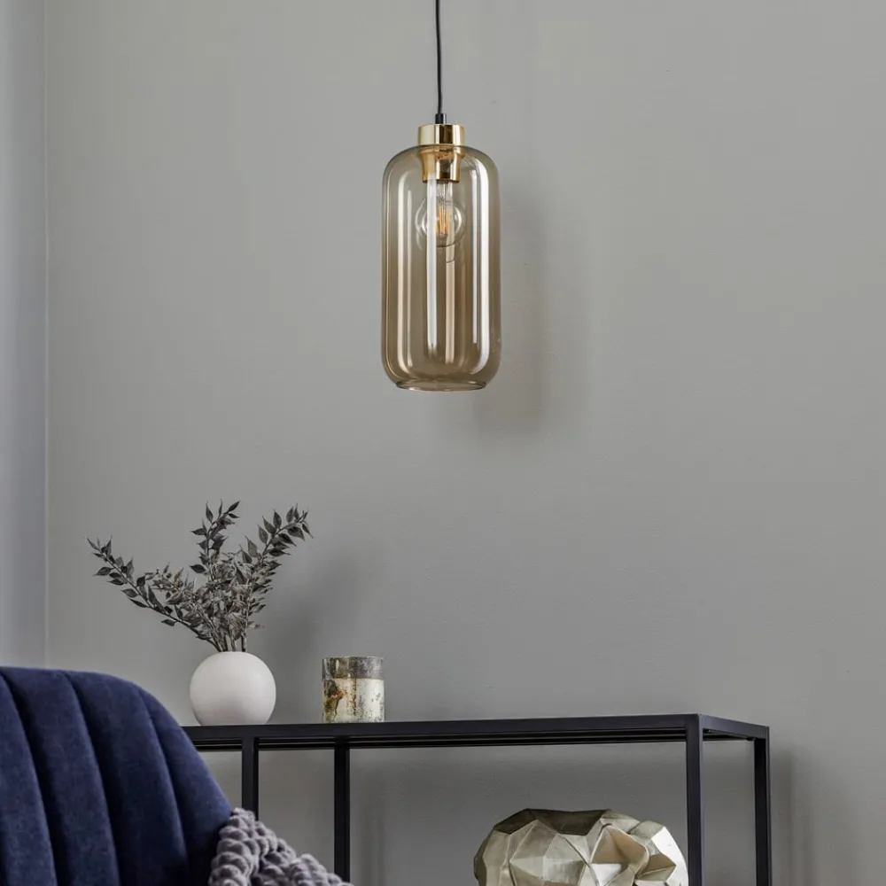 TK Lighting Pendellamper > Hængelampe Marco Green, 1 lyskilde, brun