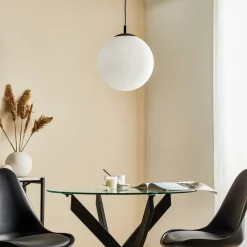 Pendellamper ^ ALDEX Hængelampe 562, mat glas, kappe/baldakin sort