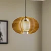 SIGMA Pendellamper|Pendellamper > Hængelampe Modern C M med trælameller Ø 50 cm