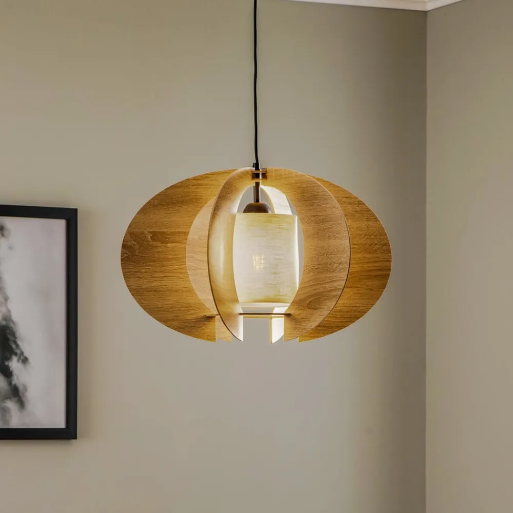 SIGMA Pendellamper|Pendellamper > Hængelampe Modern C M med trælameller Ø 50 cm