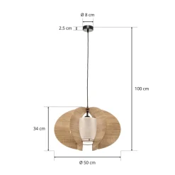 SIGMA Pendellamper|Pendellamper > Hængelampe Modern C M med trælameller Ø 50 cm