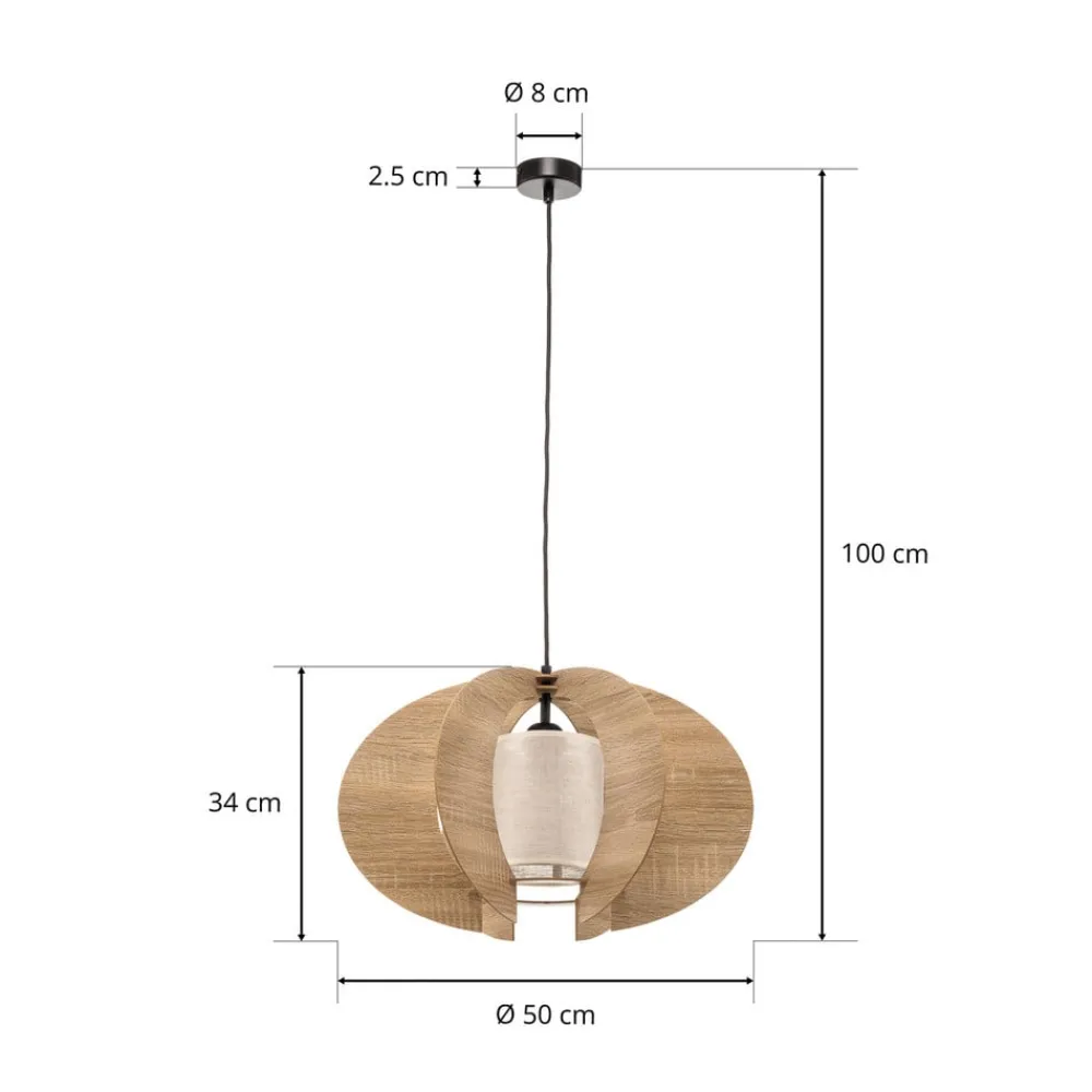 SIGMA Pendellamper|Pendellamper > Hængelampe Modern C M med trælameller Ø 50 cm