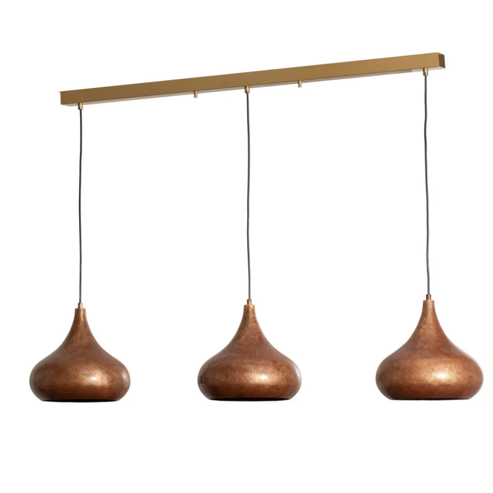 Pendellamper ^ Opviq Hængelampe Muba, gammel messing, længde 120 cm, metal