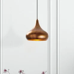 Opviq Pendellamper|Pendellamper > Hængelampe Muba 11550, messing brun, metal, Ø 26 cm