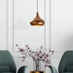 Opviq Pendellamper|Pendellamper > Hængelampe Muba 11550, messing brun, metal, Ø 26 cm