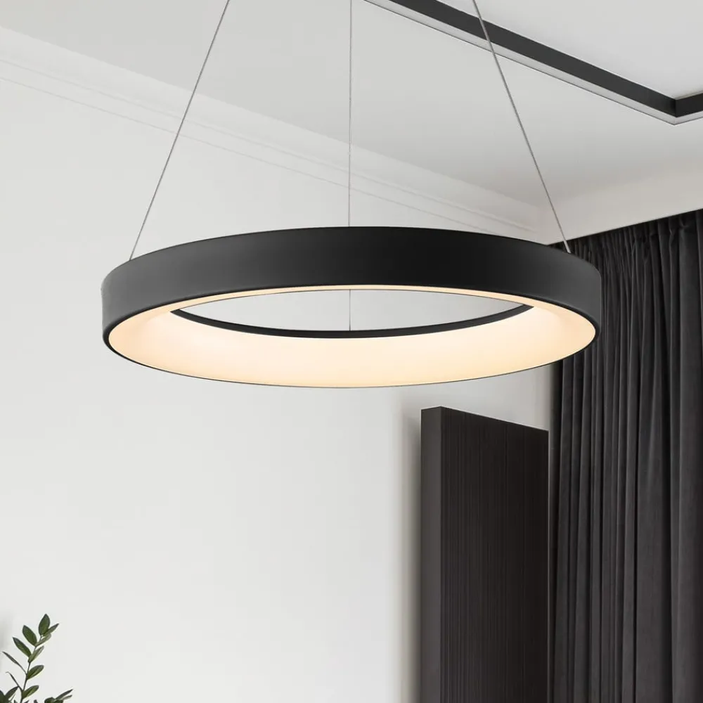 Pendellamper|Pendellamper ^ Mantra Iluminación Hængelampe Niseko II, fjernbetjening, Ø 38 cm, sort