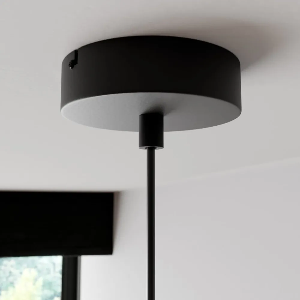 Luminex Pendellamper|Pendellamper > Hængelampe Noak, sort/naturtræ, Ø 17 cm