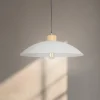 ONLI Pendellamper|Pendellamper > Hængelampe OHANA, opalglas, egetræ, Ø 40 cm, E27