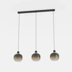 EGLO Pendellamper|Pendellamper > Hængelampe Oilella, sortbrun, længde 95 cm, glas, 3 lyskilder.