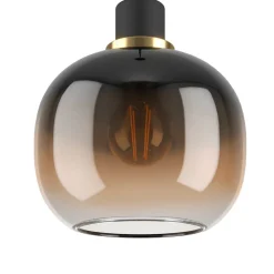 EGLO Pendellamper|Pendellamper > Hængelampe Oilella, sortbrun, længde 95 cm, glas, 3 lyskilder.