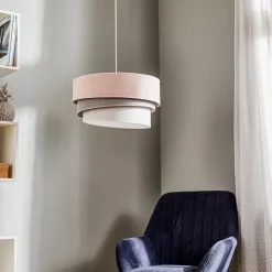 Pendellamper ^ Duolla Hængelampe Pastell Trio pink/grå/lysegrå