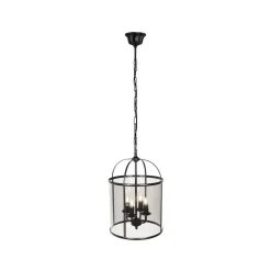 Steinhauer Pendellamper > Hængelampe Pimpernel, Ø 32 cm, sort, glas røggrå