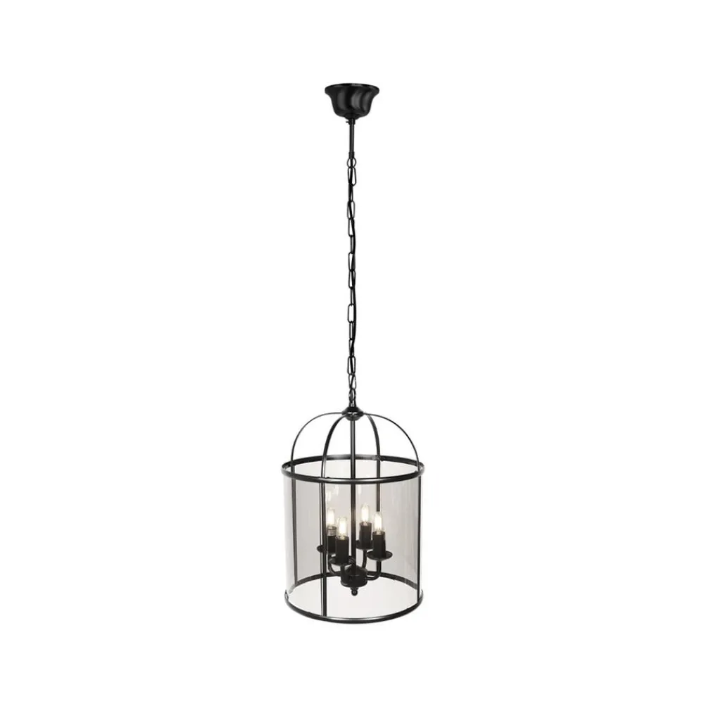Steinhauer Pendellamper > Hængelampe Pimpernel, Ø 32 cm, sort, glas røggrå