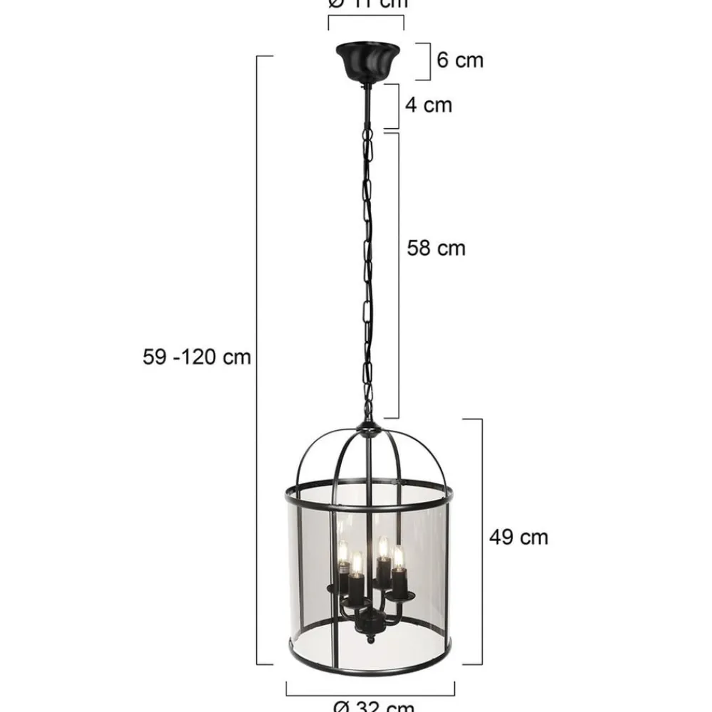 Steinhauer Pendellamper > Hængelampe Pimpernel, Ø 32 cm, sort, glas røggrå