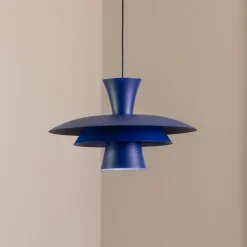 Luminex Gang|Pendellamper > Hængelampe Plato, mørkeblå, metal, Ø 38 cm, E27