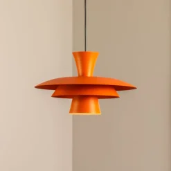 Luminex Pendellamper|Pendellamper > Hængelampe Plato, orange, metal, Ø 38 cm, E27