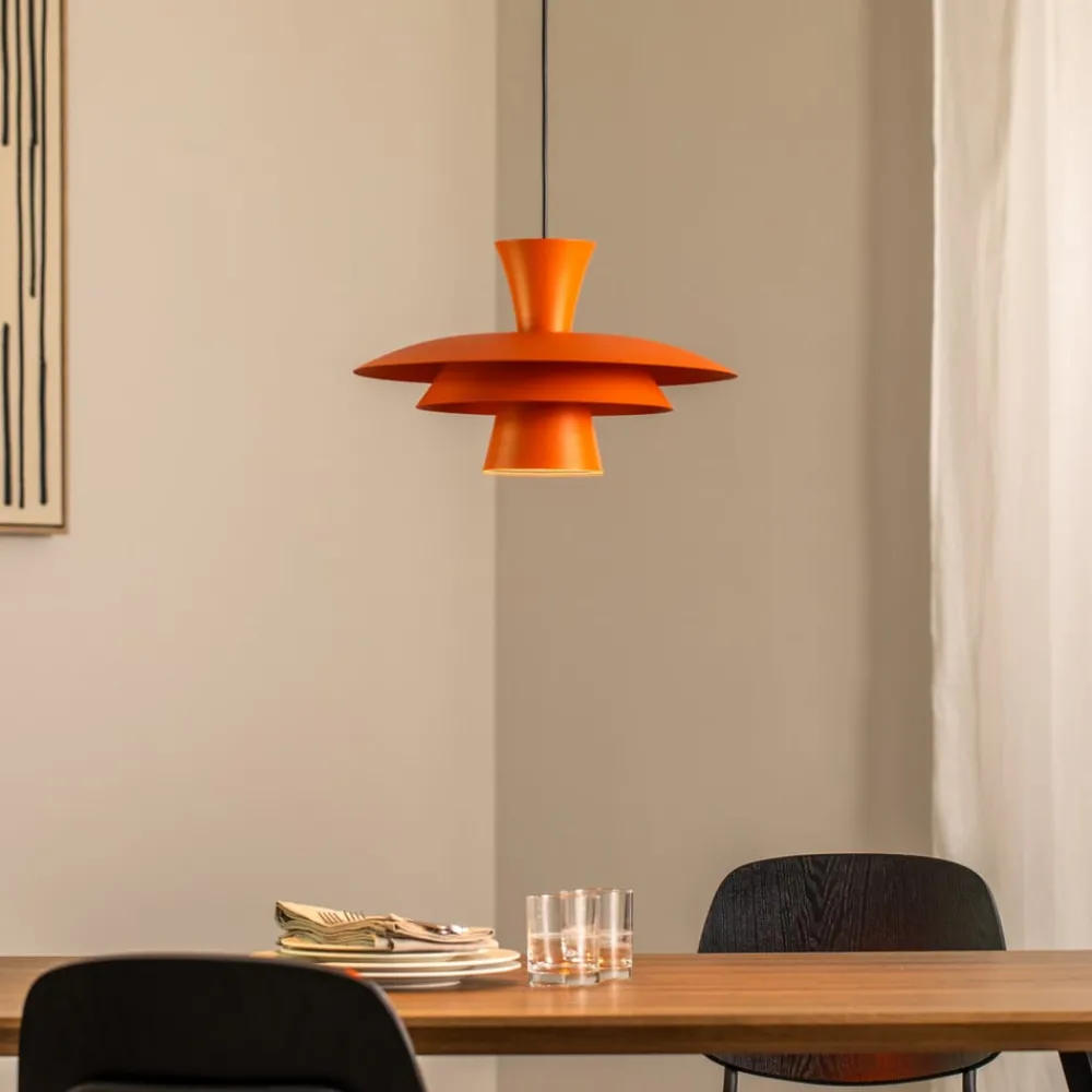 Luminex Pendellamper|Pendellamper > Hængelampe Plato, orange, metal, Ø 38 cm, E27