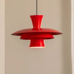 Luminex Gang|Pendellamper > Hængelampe Plato, rød, metal, Ø 38 cm, E27