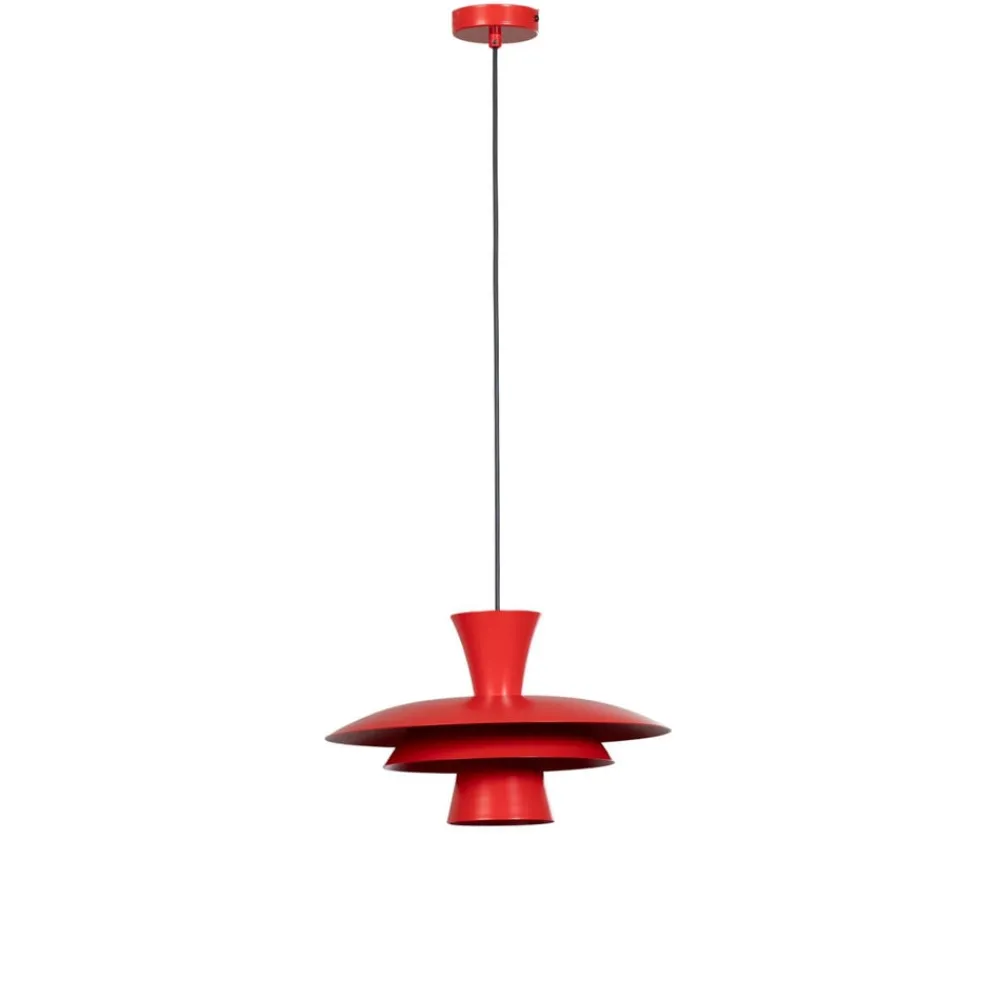 Luminex Gang|Pendellamper > Hængelampe Plato, rød, metal, Ø 38 cm, E27