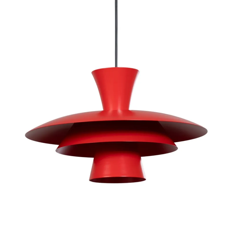 Luminex Gang|Pendellamper > Hængelampe Plato, rød, metal, Ø 38 cm, E27