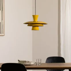 Luminex Gang|Pendellamper > Hængelampe Plato, sennepsgul, metal, Ø 38 cm, E27