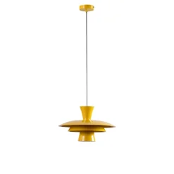 Luminex Gang|Pendellamper > Hængelampe Plato, sennepsgul, metal, Ø 38 cm, E27