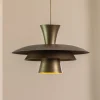 Pendellamper|Pendellamper ^ Luminex Hængelampe Plato, titanfarvet, metal, Ø 38 cm, E27
