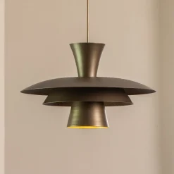Pendellamper|Pendellamper ^ Luminex Hængelampe Plato, titanfarvet, metal, Ø 38 cm, E27