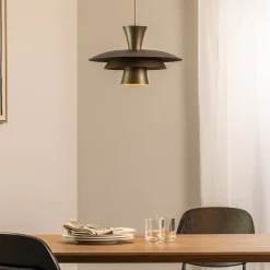 Pendellamper|Pendellamper ^ Luminex Hængelampe Plato, titanfarvet, metal, Ø 38 cm, E27