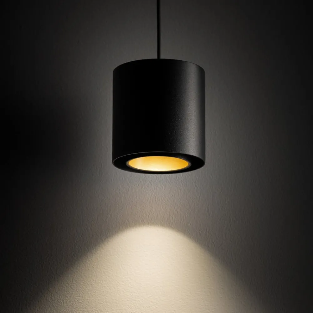 Pendellamper ^ Nowodvorski Lighting Hængelampe Point Duo, sort/guld, stål, Ø 13 cm, GU10