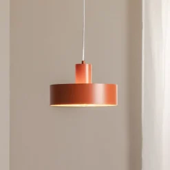 Pendellamper|Pendellamper ^ SIGMA Hængelampe Rif M, teglrød, 1 lyskilde, Ø 25 cm, stål