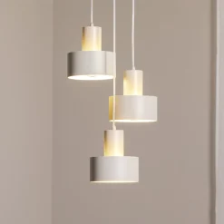 SIGMA Pendellamper > Hængelampe Rif 3, taupe, rund, 3 lyskilder, Ø 33 cm, stål