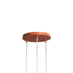 Pendellamper ^ SIGMA Hængelampe Rif 3, teglrød, rund, 3 lyskilder, Ø 33 cm