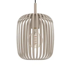 Pendellamper ^ EGLO Hængelampe Romazzina, sandfarvet, stål, Ø 50 cm, 5 lyskilder.
