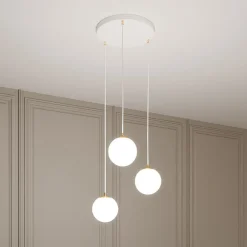 EMIBIG LIGHTING Pendellamper > Hængelampe Royal, 3 lyskilder, opal hvid/hvid, glas, E14