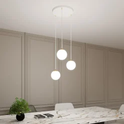 EMIBIG LIGHTING Pendellamper > Hængelampe Royal, 3 lyskilder, opal hvid/hvid, glas, E14