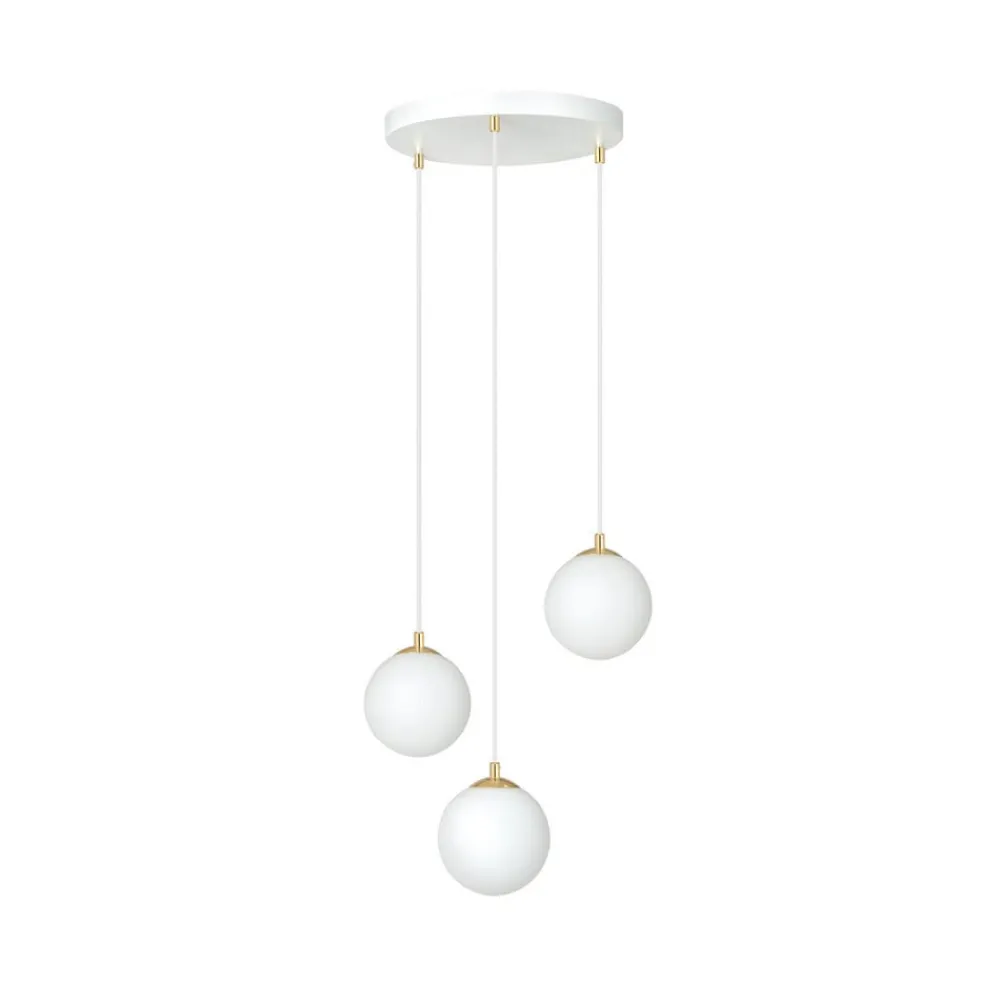 EMIBIG LIGHTING Pendellamper > Hængelampe Royal, 3 lyskilder, opal hvid/hvid, glas, E14