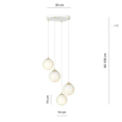 EMIBIG LIGHTING Gang|Pendellamper > Hængelampe Royal, 4 lyskilder, opal hvid/hvid, glas, E14