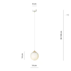 EMIBIG LIGHTING Gang|Pendellamper > Hængelampe Royal, opal hvid/hvid, glas, E14