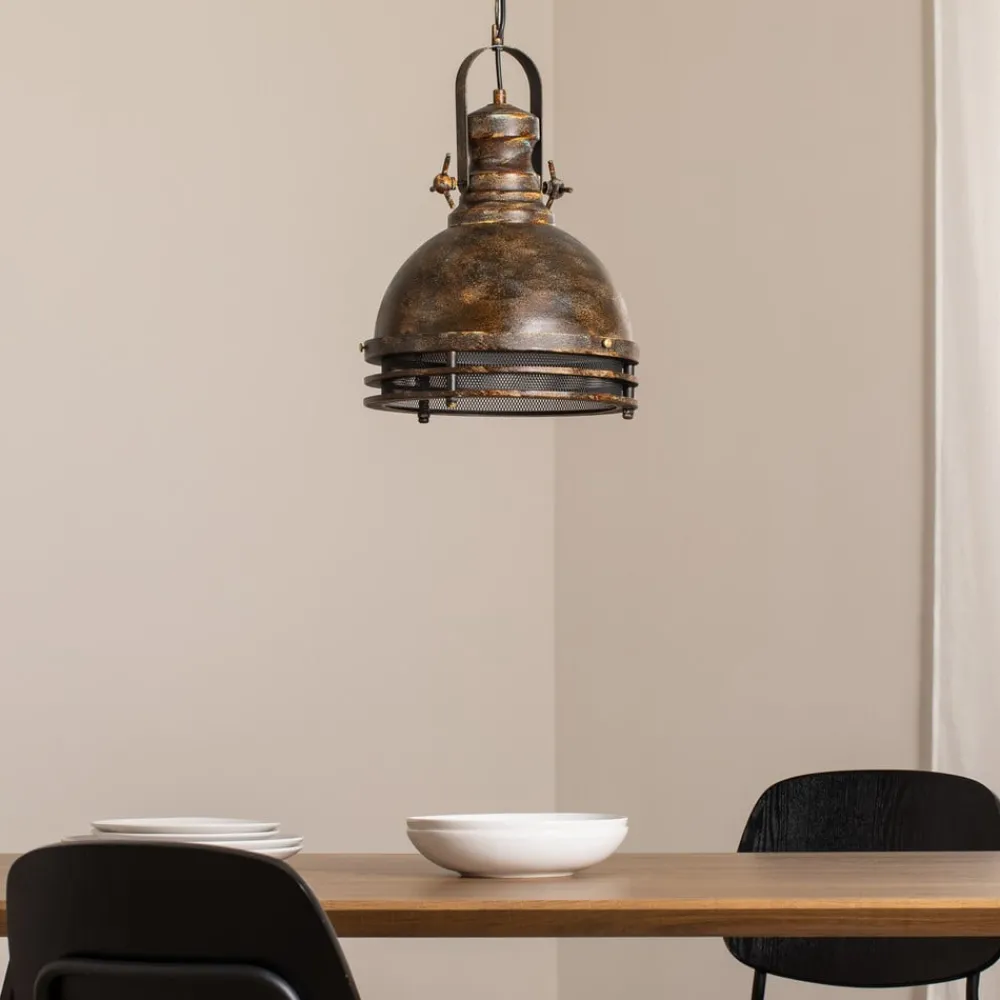 Opviq Pendellamper|Pendellamper > Hængelampe Saglam, 1 lyskilde, antik messing, Ø 30 cm, metal