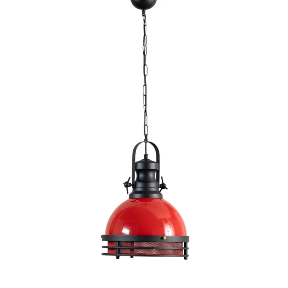 Opviq Pendellamper > Hængelampe Saglam 3762, rød/sort, jern, Ø 32 cm