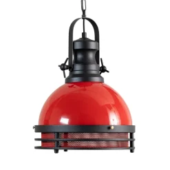 Opviq Pendellamper > Hængelampe Saglam 3762, rød/sort, jern, Ø 32 cm