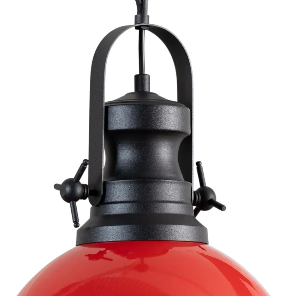 Opviq Pendellamper > Hængelampe Saglam 3762, rød/sort, jern, Ø 32 cm