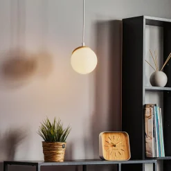 Pendellamper ^ Eko-Light Hængelampe Sfera 1 lyskilde glas/træ lys